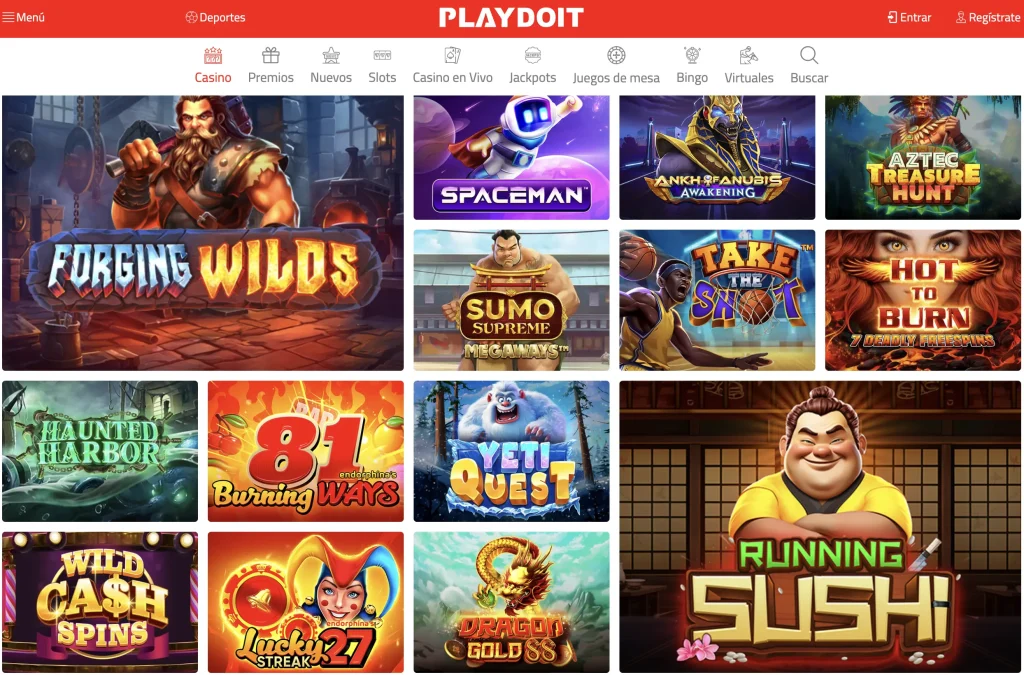 máquinas tragamonedas en el casino Playdoit