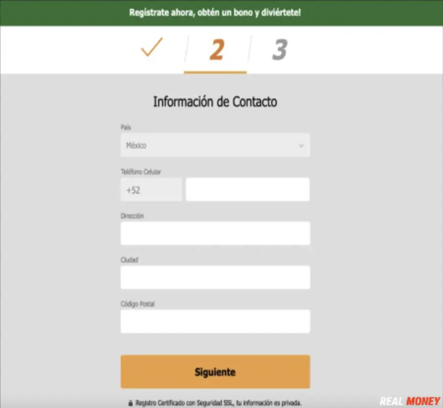 proceso de registro en Ganabet